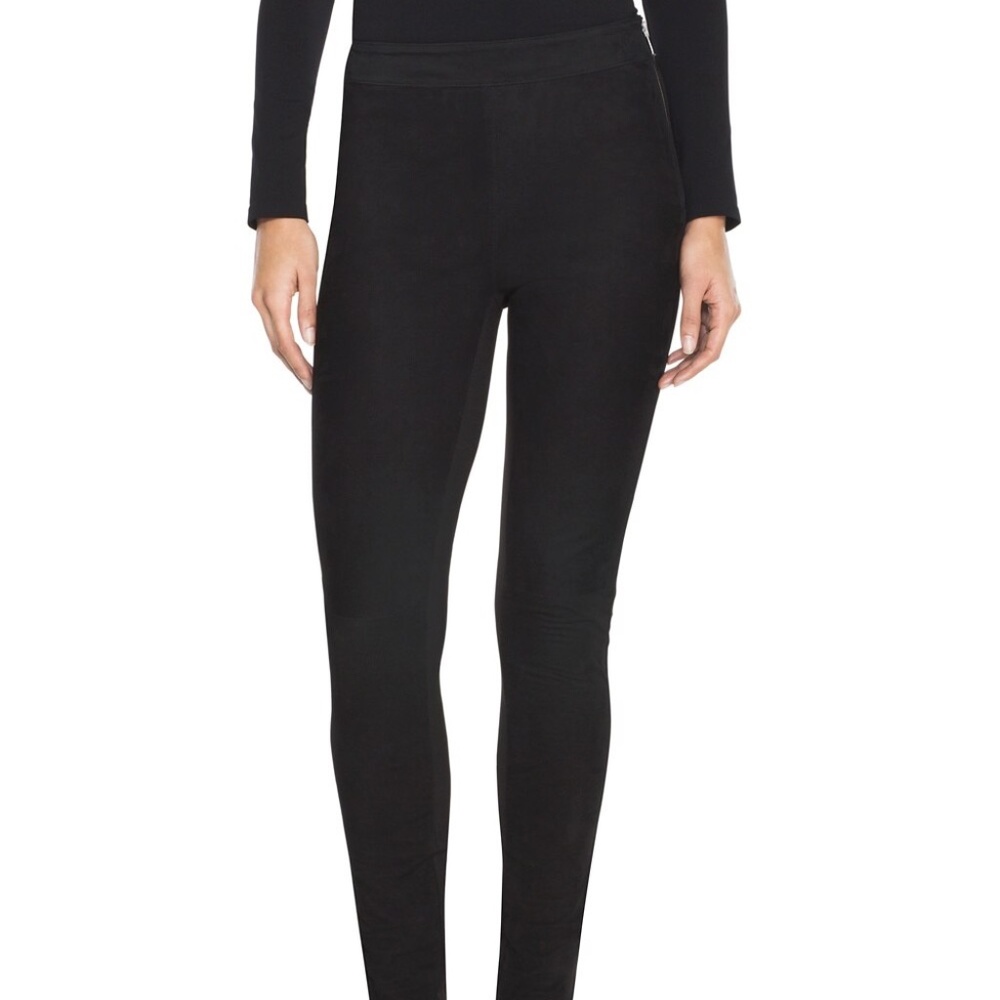 White House Black Market Black Suede The Legging, sz 4